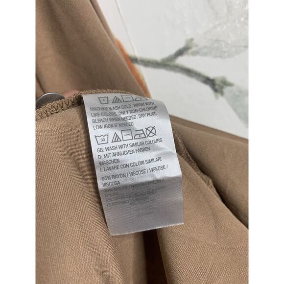 Susan Graver Everyday XLP Shoulder Button Long Sleeve Blouse Brown - Picture 5 of 6